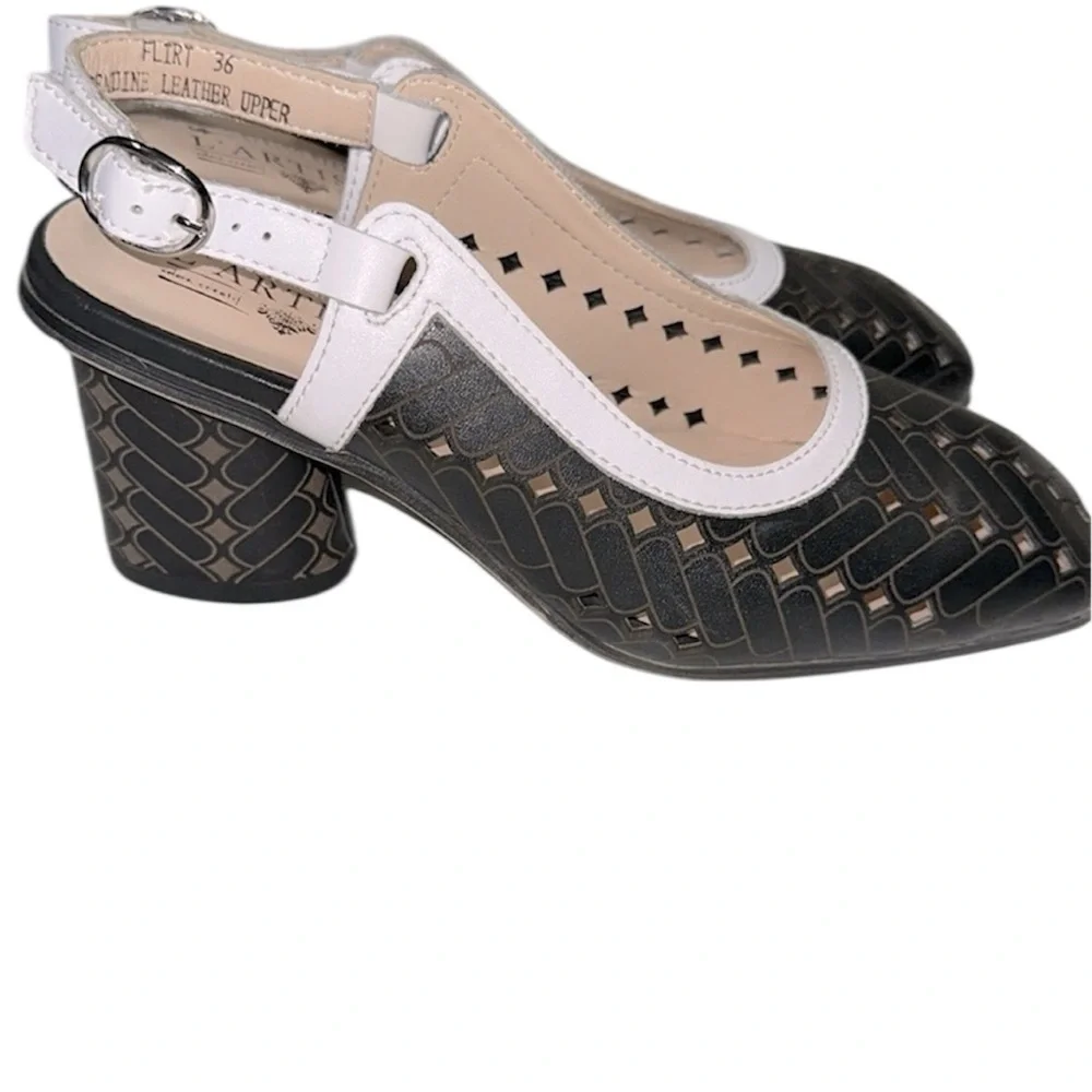 L'artiste Black and Brown Slingback Heels size 36/US 5 1/2-6